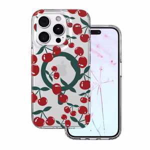 Cherry Mag ümbris iPhone 14 Pro 6,1" jaoks läbipaistev