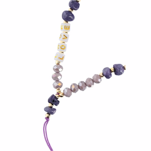 LOVE Phone lanyard, Phone pendant / cord length 44cm (22cm in the loop) / on hand - lilla