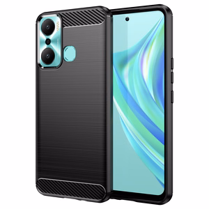 Carbon Ümbris ümbris jaoks Infinix Hot 20 Play flexible silicone carbon cover must
