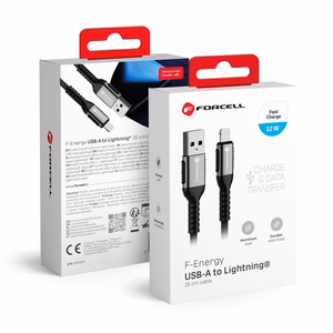 Kaabel USB A to Lightning Forcell F-Energy 2,4A 12W Cafule 1,2 m C257 must