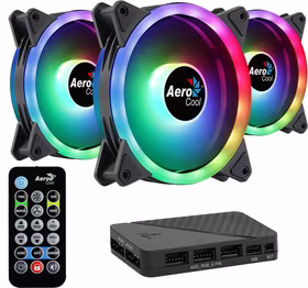 Aerocool DUO12PRO Kit 3xFan 12cm ARGB LED Dual Ring Antivibration 6 Pins must