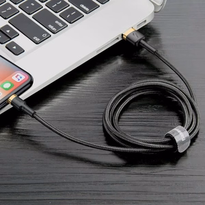 USB Kaabel Baseus Cafule must / kuldne Lightning 100cm