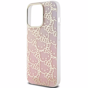 Hello Kitty IML Gradient Electrop Crowded Kitty Head Ümbris jaoks iPhone 14 Pro Max - Roosa