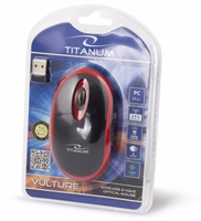 Titanum TM116E Wireless 3D mouse 2.4GHZ must / punane