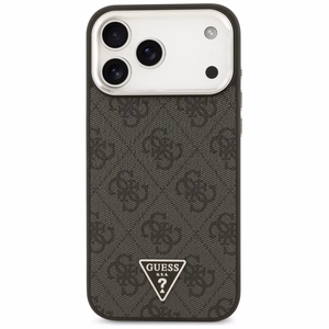 Guess 4G Triangle Logo MagSafe ümbris mudelile iPhone 17 Pro Max / 18 Pro Max – must ja hõbedane