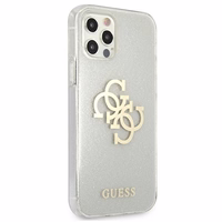 Guess GUHCP12LPCUGL4GTR iPhone 12 Pro Max 6.7" läbipaistev kõva ümbris Glitter 4G Big Logo