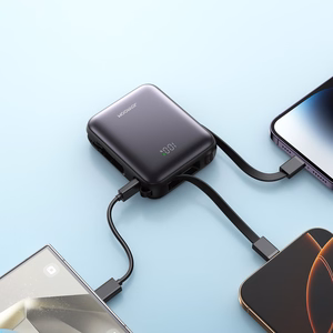 Joyroom JR-PBF27 10000mAh 22.5W Powerbank sisseehitatud USB-C ja Lightning kaablitega - Must