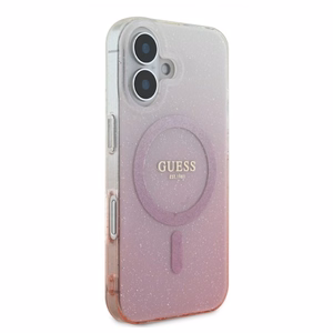 Guess IML Glitter Gradient MagSafe iPhone 16 Ümbris - roosa