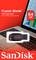 SanDisk pendrive 64GB USB 2.0 Cruzer Blade