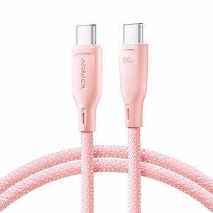 Joyroom Multi-Color Series S-A34 USB-C / USB-C PD 60W 1m Kaabel - roosa