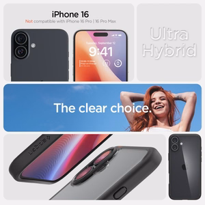 SPIGEN ümbris ULTRA HYBRID jaoks IPHONE 16 matte must