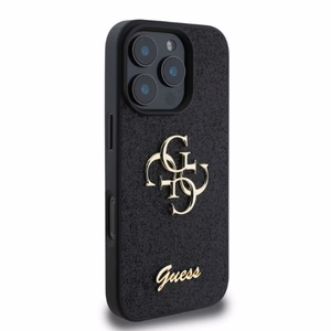 Guess Fixed Glitter Big 4G ümbris jaoks iPhone 16 Pro Max - must