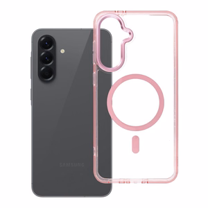 Ümbris Samsung A56 Frame Clear Hybrid Mag Cover ühilduv MagSafe-ga puuderroosa
