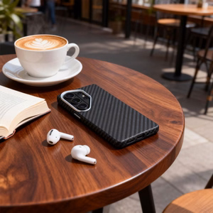 Tech-Protect Ion Carbon MagSafe Ümbris for Samsung Galaxy S26 Ultra - must and hõbedane