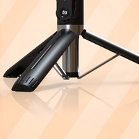 Selfie Stick - with detachable bluetooth remote control, tripod and LED light - P90D BLACK