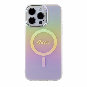 Guess GUHMP15XHITSP iPhone 15 Pro Max 6.7" roosa/roosa hardcase IML Iridescent MagSafe