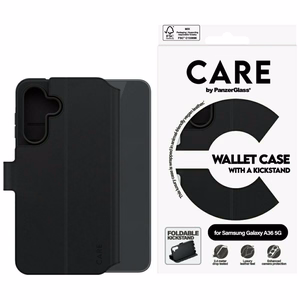 CARE by PanzerGlass Feature Wallet Kickstand Ümbris jaoks Samsung Galaxy A36 5G - Must