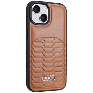 Audi Synthetic Leather Ümbris with MagSafe jaoks iPhone 15 Plus / 14 Plus - Brown