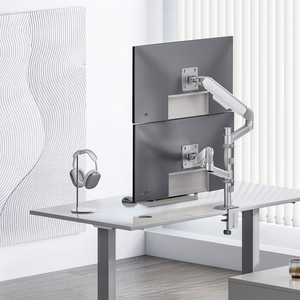Ergo Office ER-692 W – dual gas-spring monitor arm for 17–32-inch screens, 1–10 kg per arm, matte white