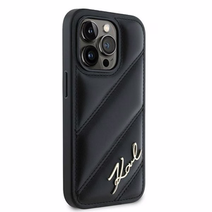 Karl Lagerfeld Diagonal Quilted Script ümbris jaoks iPhone 13 Pro Max - must