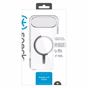 Speck Presidio Perfect-Clear MagSafe ümbris seadmele iPhone Air, Clear / Silver värvitoonis