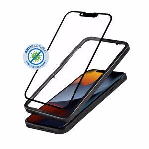 Crong Anti-Bacterial 3D Armor Glass 9H karastatud ekraanikaitseklaas seadmele iPhone 14 Plus / 13 Pro Max, paigaldusraamiga