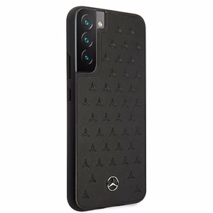Mercedes nahast tähtede mustriga ümbris Samsung Galaxy S22+ jaoks - must