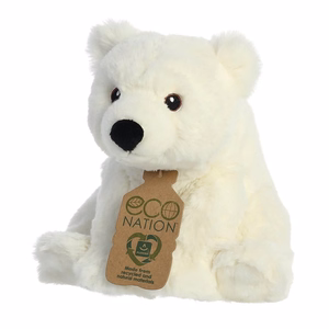 Eco Nation keskkonnahoidlik istuva jääkaru plüüslelu, 19 cm