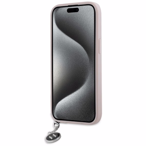 Karl Lagerfeld Saffiano Rhinestones & Charm ümbris jaoks iPhone 15 / 14 / 13 - roosa