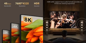 Active Fiber Optical Kaabel HDMI 2.1, 8K, 60Hz, 30m, 48Gbps, kuldne-plated
