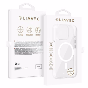 Liavec Glossy Magsafe Clear Ümbris do Iphone 15 Pro valge