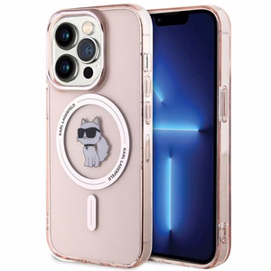 Karl Lagerfeld IML Choupette MagSafe ümbris jaoks iPhone 15 Pro - roosa