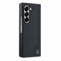 Mercedes Leather Wood Imitation MagSafe Ümbris jaoks Samsung Galaxy Z Fold 6 - Must