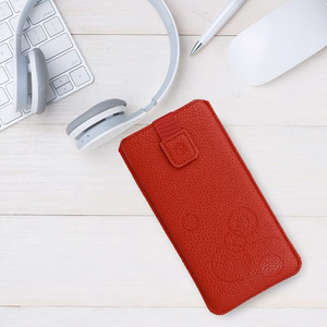 WONDER Deko Pouch Ümbris (Size XXL) jaoks Samsung S25 Ultra/S24 Ultra/M35/M23/A16 5G/Xiaomi Redmi 14C punane