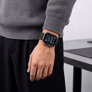 Tech-Protect Nylon Sport nailonist spordirihm mudelitele Apple Watch 44 / 45 / 46 / 49 mm, tumeroheline