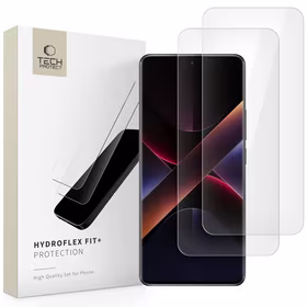 Tech-Protect Hydroflex Fit+2-Pack Hydrogel Kile jaoks Xiaomi Redmi Note 14 Pro 5G / 14 Pro+ 5G / Poco X7 5G - läbipaistev