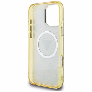 GUESS ümbris jaoks IPHONE 16 Pro compatible with MagSafe GUHMP16LHG4PRTGW (IML Metal Glitter 4G Circle Triangle) brown