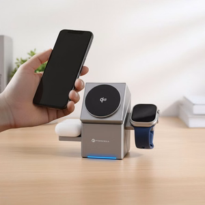 Juhtmevaba charging station Forcell 3in1 (F-06) (MagSafe) (Phone; Pods; Watch) 15W