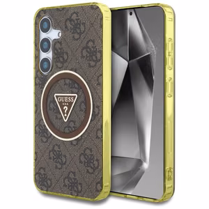 GUESS ümbris jaoks SAMSUNG S25 GUHMS25SHG4PRTGW (Magnetic IML Metal Glitter 4G Circle Triangle) brown