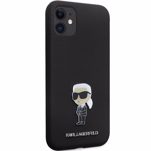 Karl Lagerfeld KLHCN61SMHKNPK ümbris jaoks iPhone 11 / Xr - must Silicone Ikonik Metal Pin