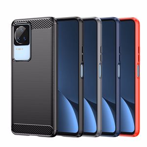 Carbon Case for Xiaomi Poco F4 5G paindlik silikoonist süsinikkate must