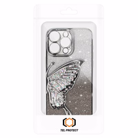 Tel Protect Butterfly Water Ümbris jaoks Iphone 14 hõbedane