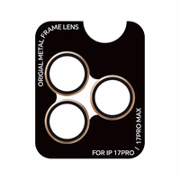 Rock Tempered klaas Pure Series Camera Lens on camera for Iphone 17 Pro/17 Pro Max (lens 3 pieces) oranž