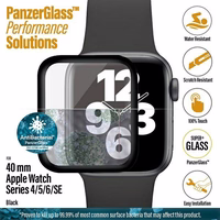 PanzerGlass Curved Antibacterial Karastatud klaas jaoks Apple Watch 4/5/6/SE - 40mm - Must