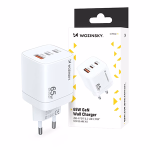 Wozinsky CGWCW 65W GaN Wall Laadija USB-A / 2 x USB-C - valge