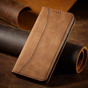 Magnet Fancy Ümbris jaoks Samsung Galaxy S23+ flip cover wallet stand brown