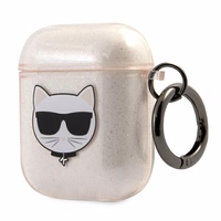 Karl Lagerfeld Glitter Choupette Ümbris jaoks AirPods 1 / 2 - kuldne