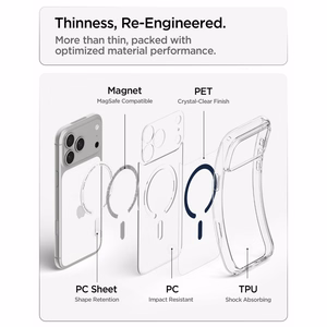 Spigen Ultra Hybrid MagSafe ümbris iPhone 18 Pro Max / 17 Pro Max jaoks, läbipaistev tumesinine