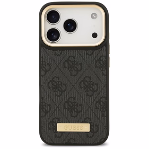 Guess 4G Logo Plate MagSafe Чехол для iPhone 17 Pro - чёрный