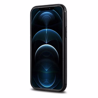 iCarer Leather Oil Wax naturaalse nahaga kaetud ümbris iPhone 12 Pro Max'ile must (ALI1206-BK)